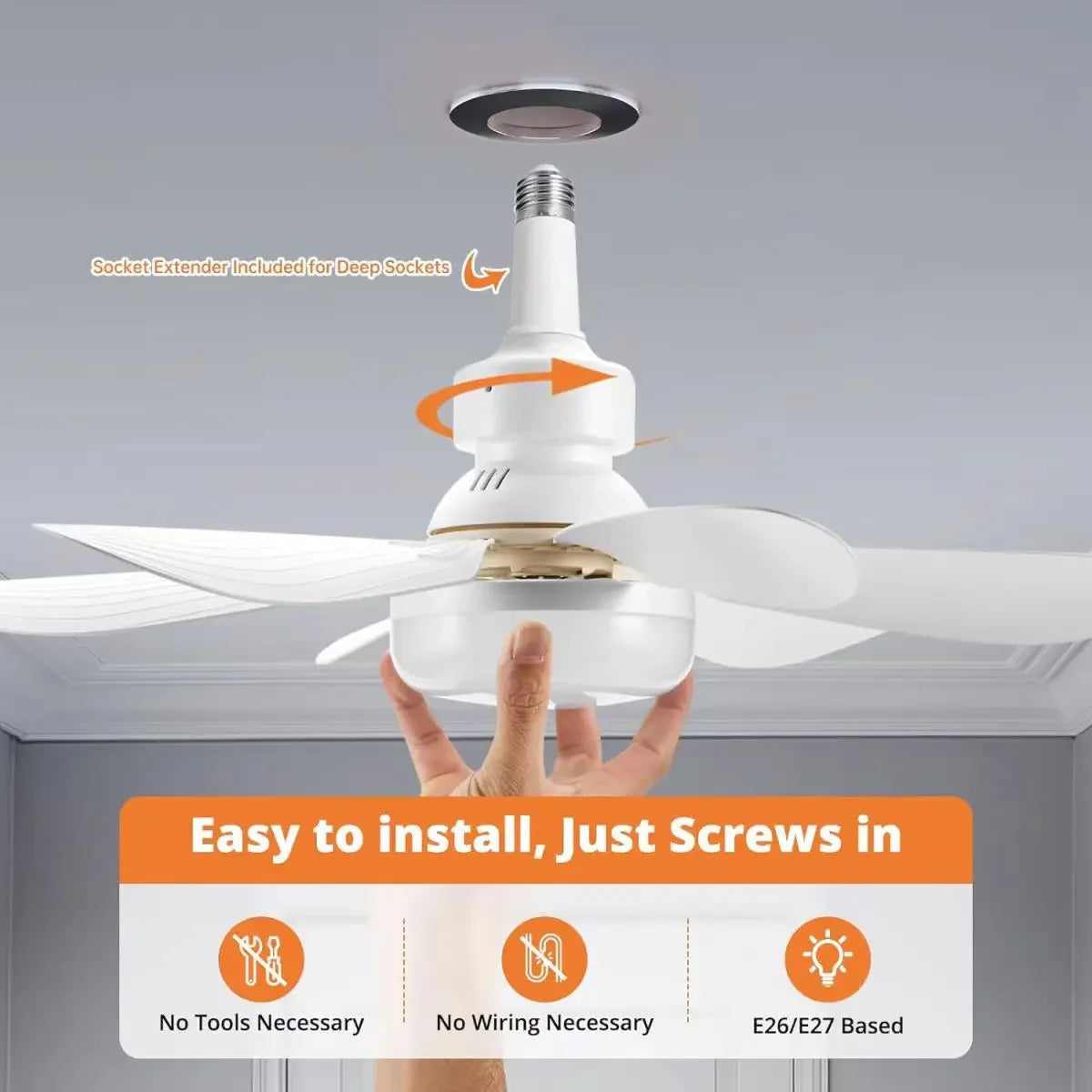 "LED Ceiling Fan – 3-Speed & Dimmable"