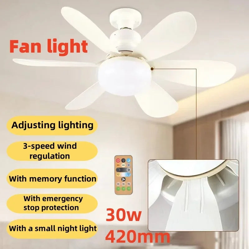 "LED Ceiling Fan – 3-Speed & Dimmable"