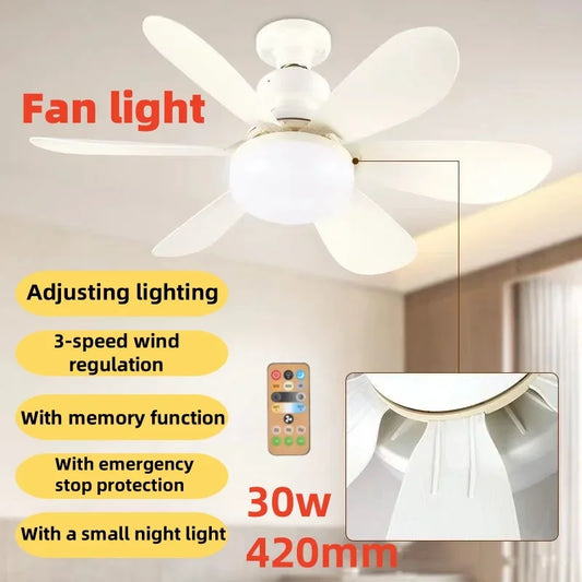 "LED Ceiling Fan – 3-Speed & Dimmable"